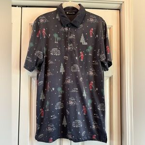 Travis Matthew, blue Santa Pima cotton & polyester golf shirt, S